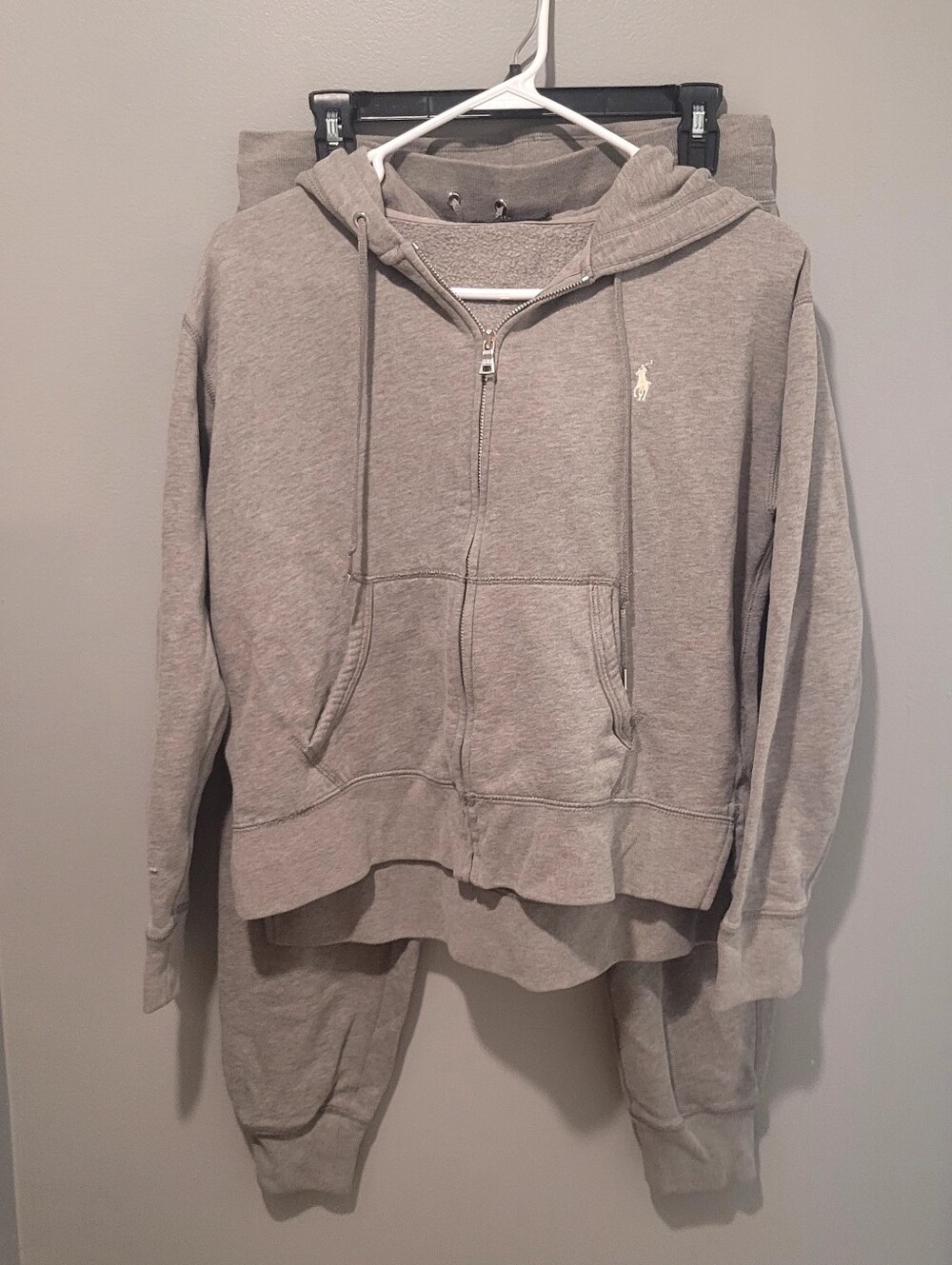 Ralph Lauren Polo Light Gray Hoodie and Jogger Set Sz M